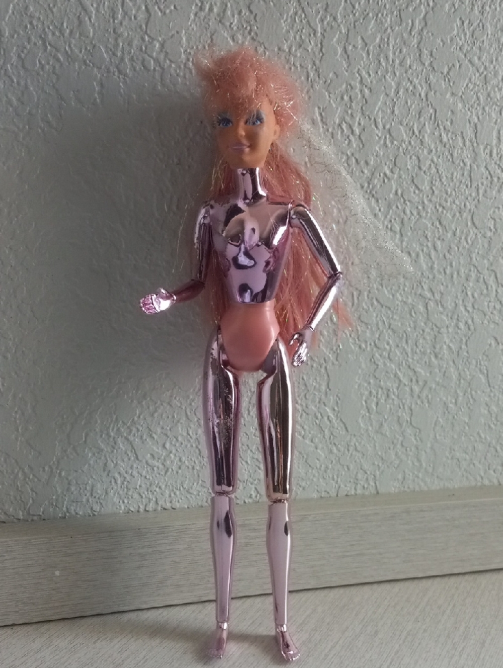 Vintage Mattel Spectra Lacey Spacey Doll Only Circa 80s Pink Chrome Cyborg